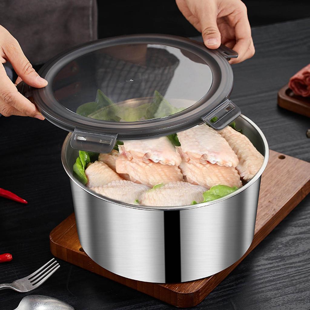 5pcs Stainless Steel Lunch Box with Leak Proof Lid Food Storage Container for Lunches Snacks and Leftover Kitchen Bowls