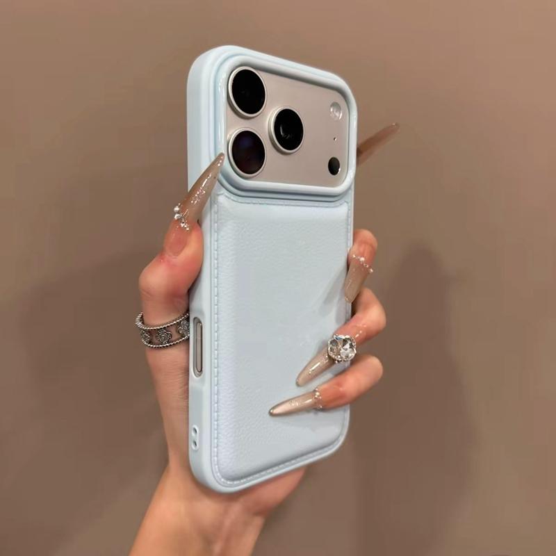 

Розкішний чохол зі шкіри з текстурою барабанної шкіри для iPhone 17 Pro Max Air 11 12 13 14 15 16 Plus, м який силіконовий ударостійкий бампер iPhone17 Pro синій