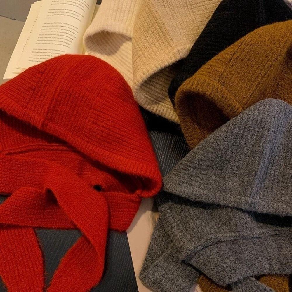 Pullover Hat Balaclava Hat Scarf Cap Winter Cap Warm Knitted Hat  Streetwear