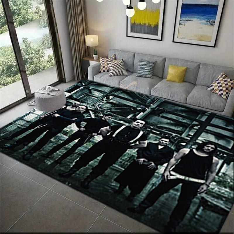 1Pc Rammstein Theme Printed Rectangle Carpet, Home Door Mat, Outdoor Travel Protection Carpet A2
