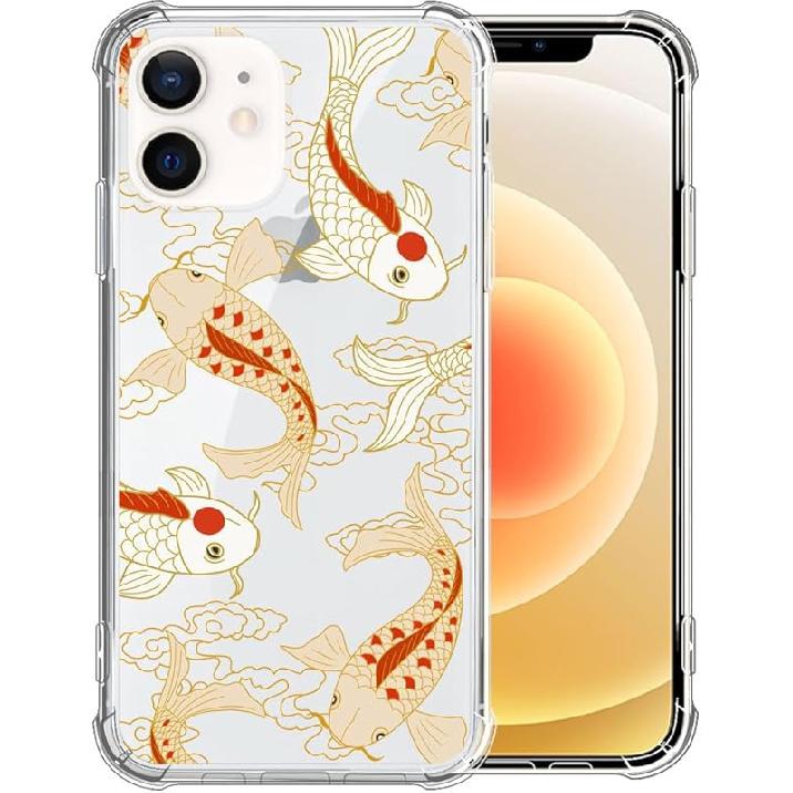 for iPhone 12 Mini Case Clear,TLT Pink Bow Transparent Soft Shockproof Protective Slim Thin Bumper Pattern Design Phone Case