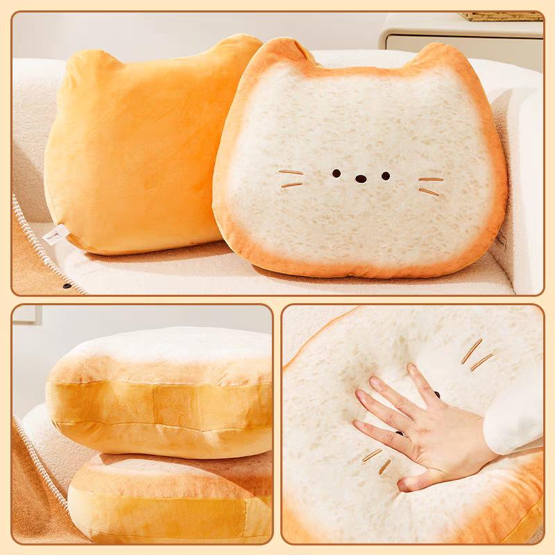 Cute Bread Throw Pillow Cute Toast Bear Cat Doll Furniture Cushion Plush Toy Gift