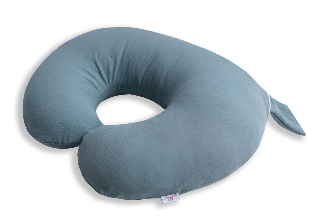Positioning pillow, length 150, miniRELAX, muslin 34, bottle green