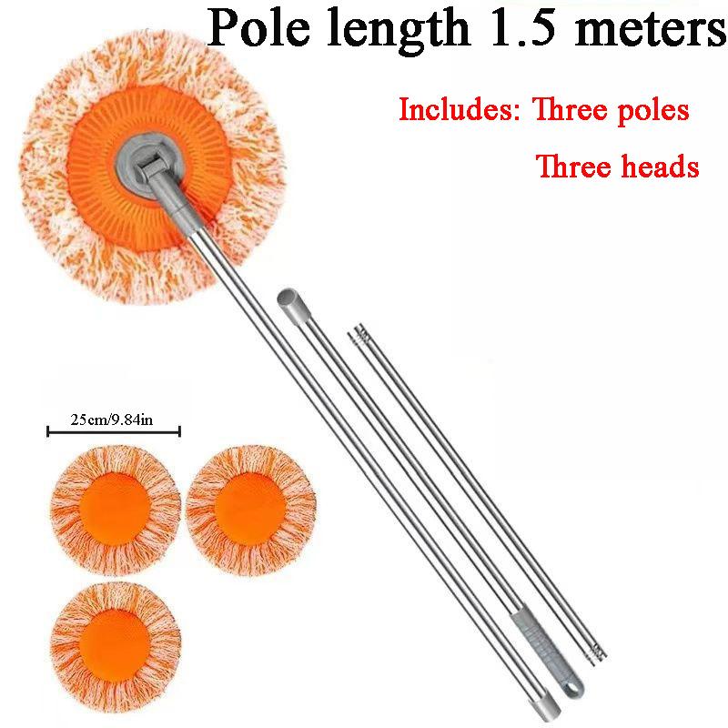 UNTIOR Cleaning Mop with Long Handle Round 360° Rotatable Removable High-rise Cleaning Supplies Household Ceiling Floor Cleaner