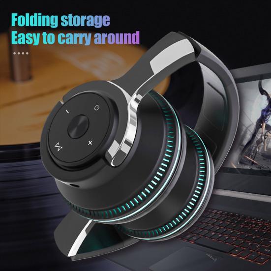 H2 Over Ear Wireless Headphones Bluetooth-compatible 5.1 Stereo Foldable Stretchable Headset Multicolor