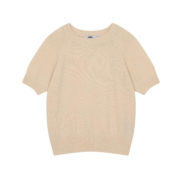 Jambangi Women S) Knit Short Sleeve T-Shirt_Bn2Wsw376-Le Light Beige/F