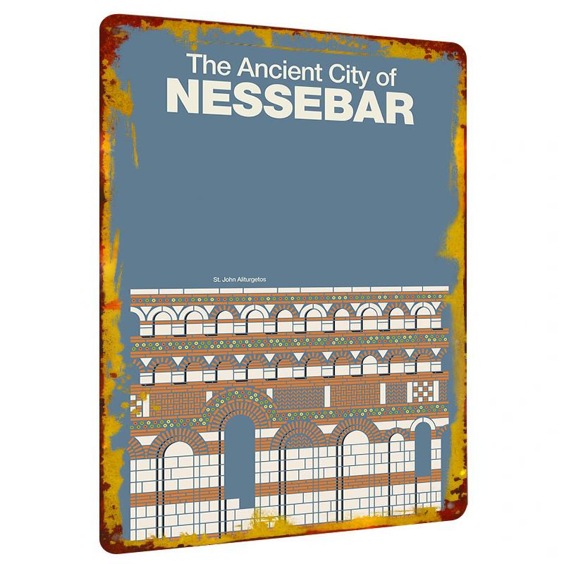 

Ancient Nessebar City St John Aliturgetos Church Architecture Art Iron Painting Home Wall Decor Mural 20x30cm（7.8x11.8inch）