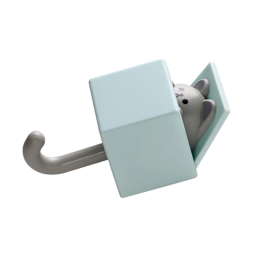 Cute Animal Hook Adhesive Coat Hook Wall Mount 3.3lb Bearing Capacity Key Hook for Clothes Scarf Hat Towel Bag