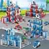 Ungiftiges Stadtpolizei Feuerwehrhaus Bausteine Set Kinder DIY Auto Feuerwehrauto Figuren Steine Pädagogisches Spielzeug Für Kinder Geschenk
