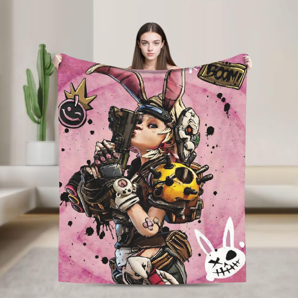 B-Borderlands 4 Warme Decke Kinder Plüschdecke Neuheit Outdoor Flanell Tagesdecke Sofa Bettbezug