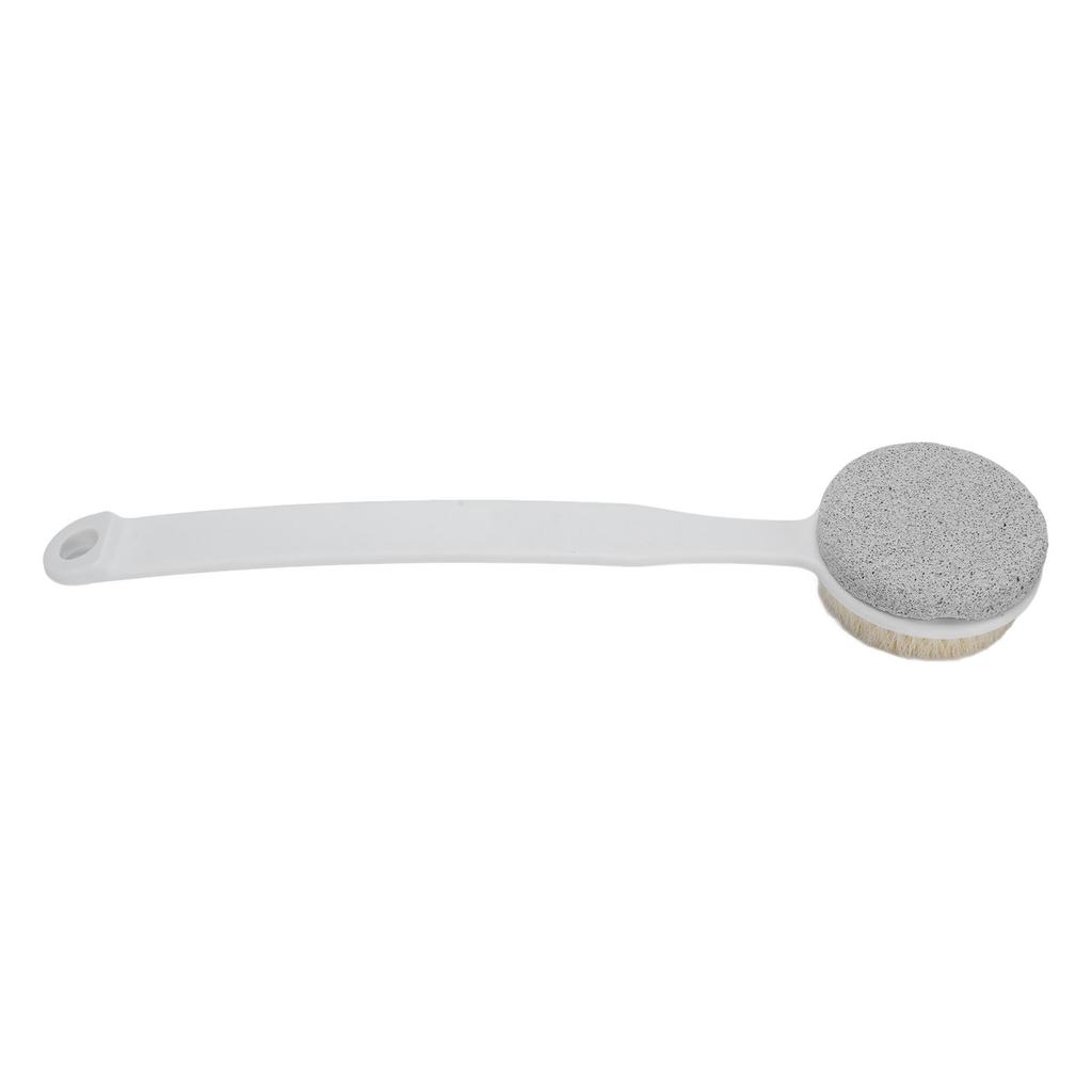 2 In 1 Foot Scrubber Stone and Shower Brush Long Handle Foot Scrubber Body Brush with Hanging Hole