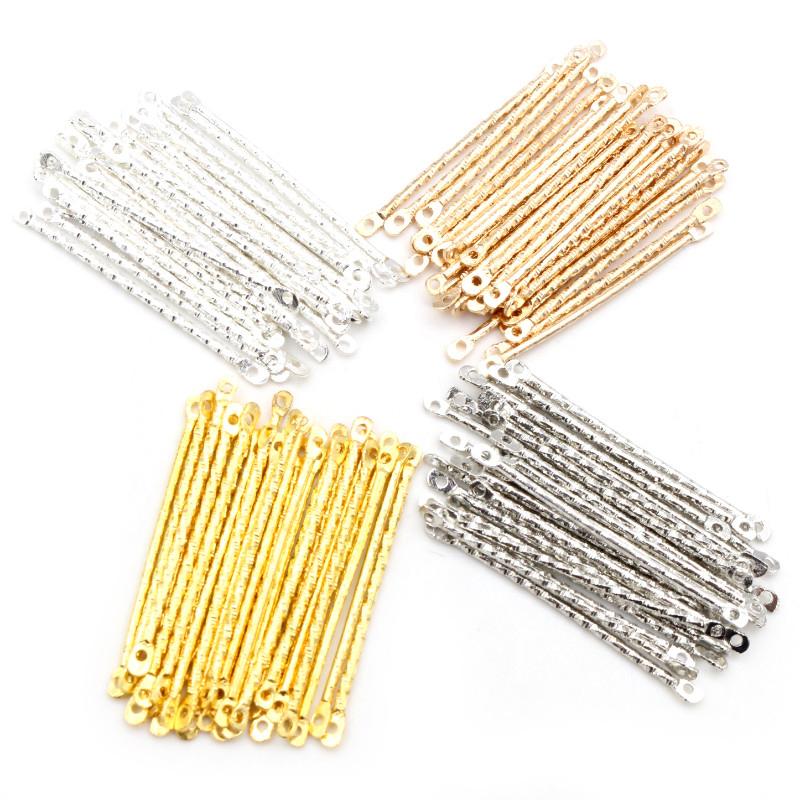 50Pcs/lot 15-40mm Double Cylinder Bar Earrings Connecting Stripes For DIY Jewelry Making Earring Pins Findings Supplies