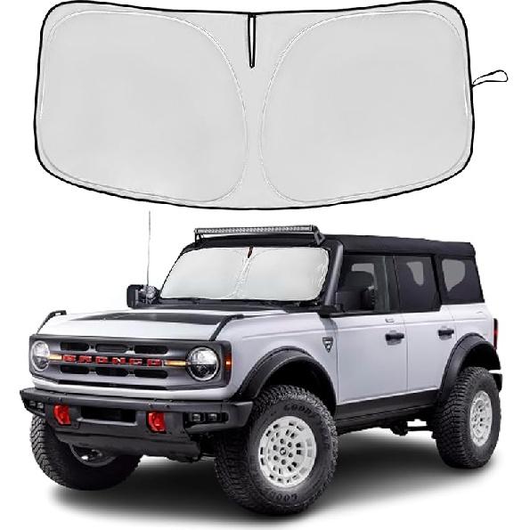 Windshield Sun Shade For Mazda 3 2014-2018 Double Layer 240T Front Window Shade Fit Mazda 3 Sun Visor Foldable Shade Blocks UV Rays Summer Must Have