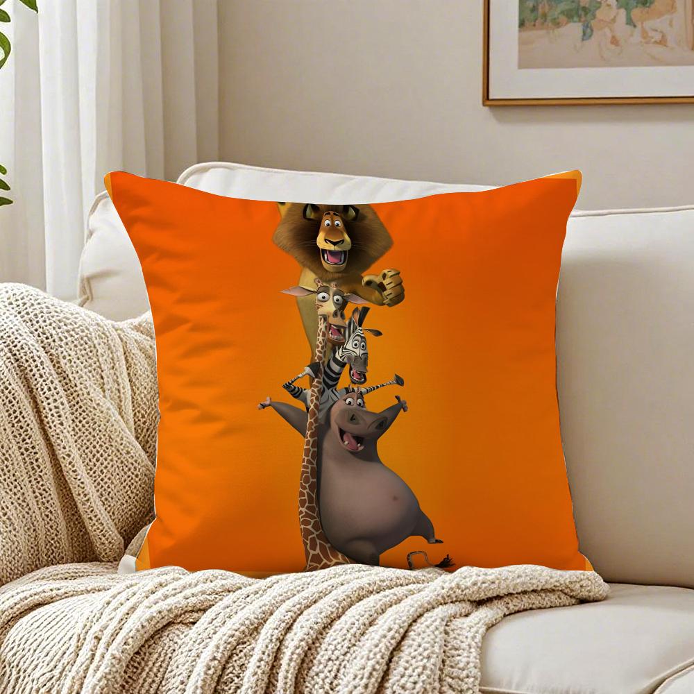 Funny American Movie MMadagascar Cushion Cover Pillowcase Antidustmite living Room Sofa Decor Cushion Room
