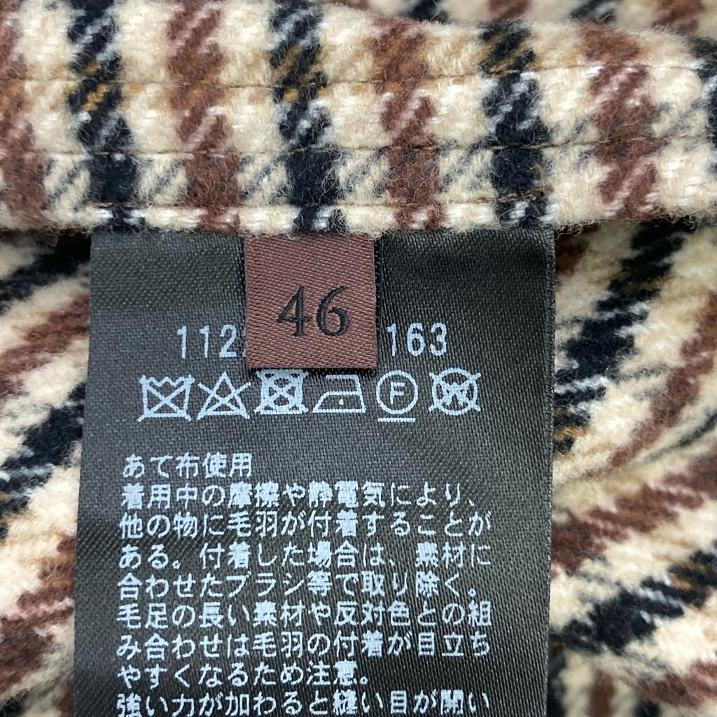 UNITED ARROWS 1122-110-6163 Beige X Brown Houndstooth LOVAT Tailored Jacket Jacket 46 Beige / brownUsed