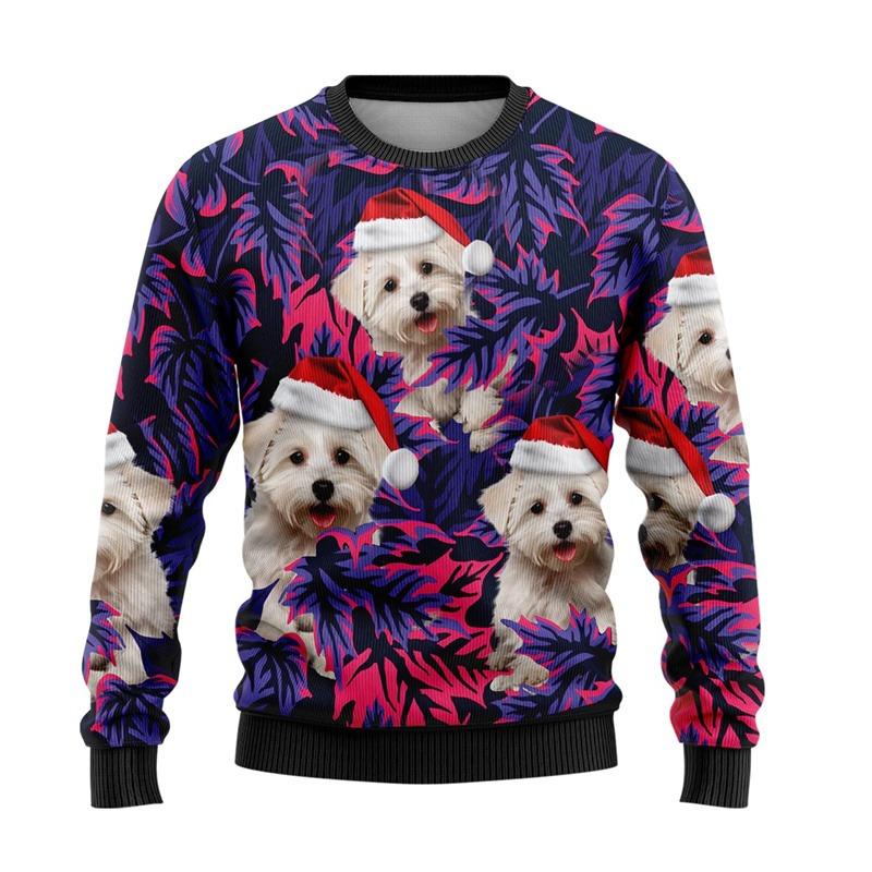 Cute Animal Ugly Christmas Sweater For Men Women Clothes Funny Skull Design Graphic Sweatshirts Casual Crewneck Tops
