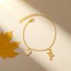 Summer Fashion Simple Peach Heart Jewelry Niche Love Accessories Titanium Steel Diamond Bracelet Women'S Jewelry