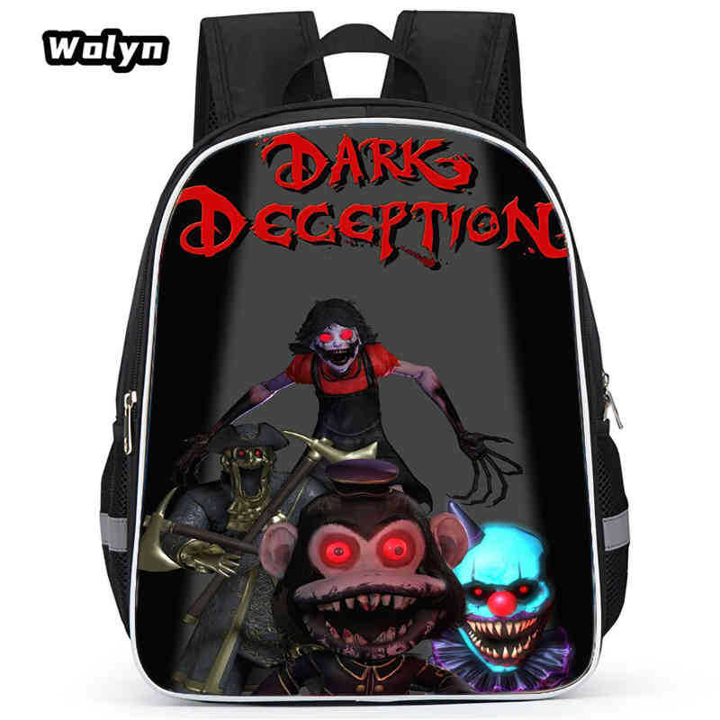 Dark Deception Dark Deception School Bag High Definition Printing Multi-Function Cross Ridge Protection Lightweight Backpack