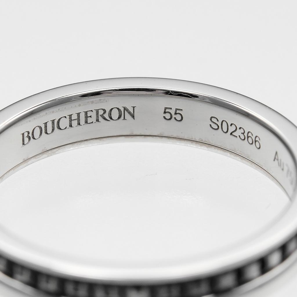 Boucheron Quatre Half Black Ring K18 White Gold #7.2(US Size) 4.5g Women Used