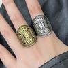 Ethnic Floral Pattern Adjustable Open Ring - Women's Retro Fashion Statement Index Finger Ring