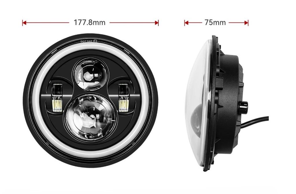 Lampa Przednia 7" Full Led 8, 1Szt