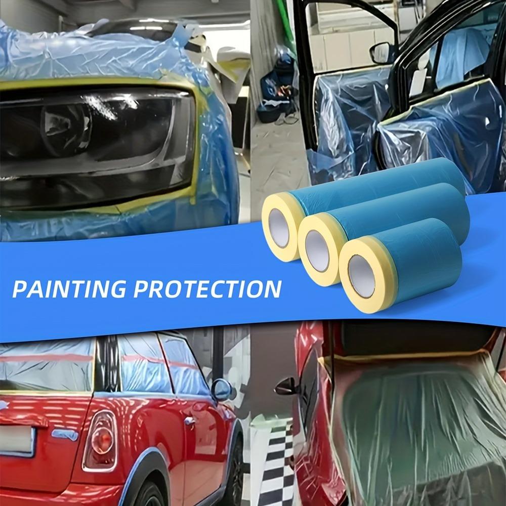 

Adhesive Tape Masking Film Plastic Sheeting Car Painting Tape for Painters No Residue Furniture Protective Film Home Improvement 55cm&25M синій
