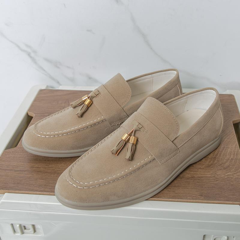 

Мужская повседневная кожаная обувь большого размера, новая экспортная обувь, модные лоферы, замшевая кожаная обувь с бахромой 46