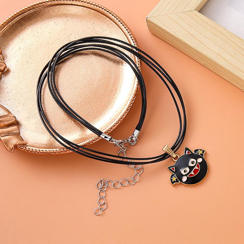 

Women s Halloween Bat Pendant Necklace - Cute Drip Oil Design for Trick or Treat чёрный