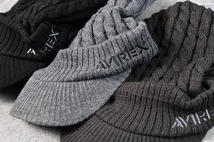 Avirex Knit Large Knit and Avirex American 80625200 7987275 Number Cap, Size, Material, Men's Women's, Brand, Military, Casual, Street, Outdoor, (JP,