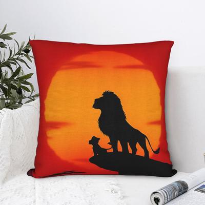 König der Löwen Kissenbezug Polyester Kissenbezug Geschenk Cartoon Simba Kissenbezug Bezug Sitzbezug Reißverschluss 45x45cm