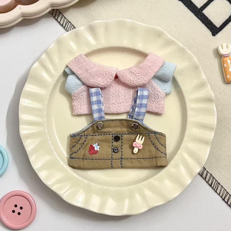10CM Pastoral Doll Clothing Set: Sweet Retro Suspender Skirt for Outfit Change