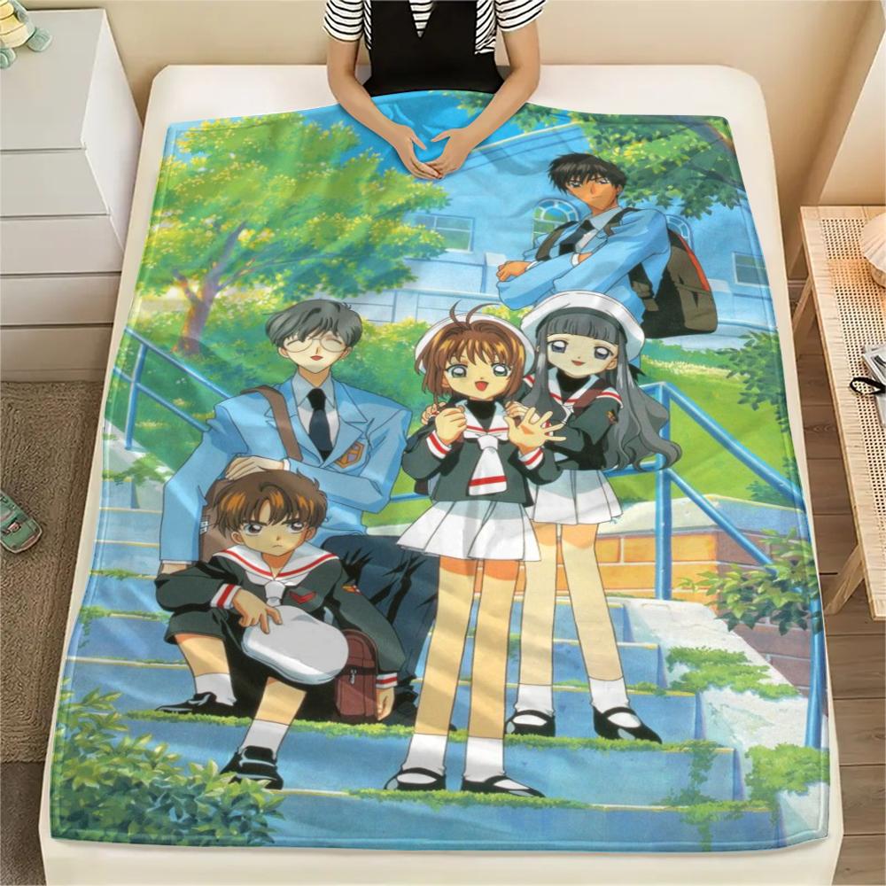 Cardcaptor Sakura Flannel Blanket Print Warm Comfortable Bedding Throw for Sofa Chair Perfect Travel Picnic Blanket -xia03