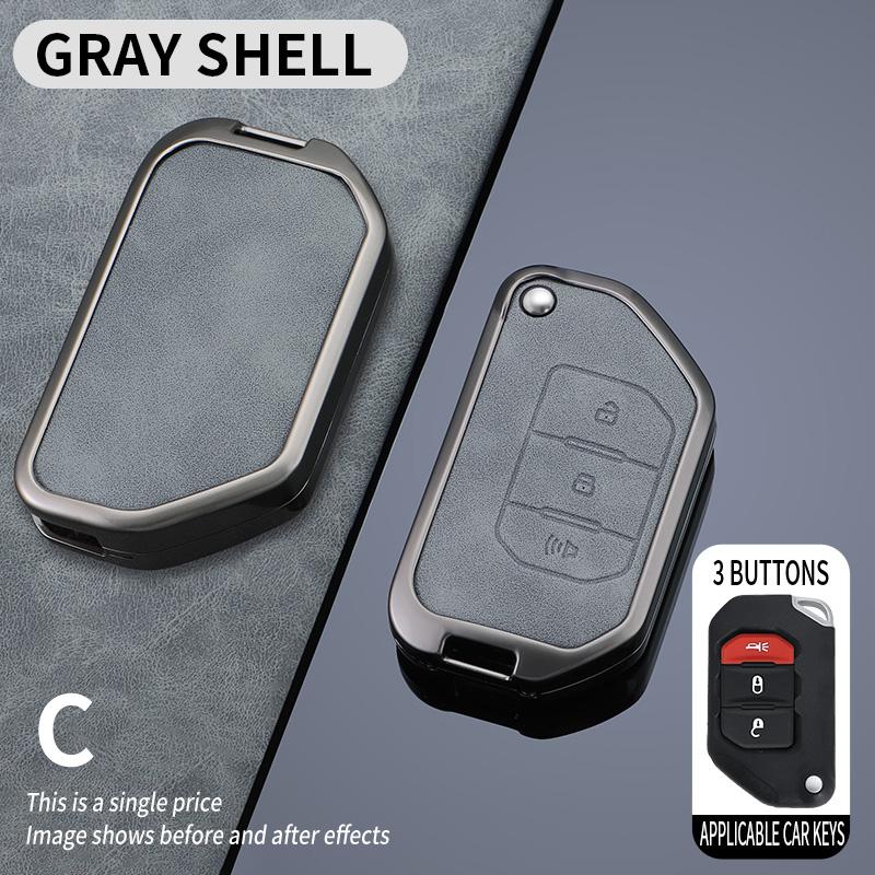 Car Key Case Fob Cover For Jeep Wrangler Gladiator Jl Jlu Rubicon Sahara Jlu Jt - Accessories