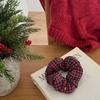 Oar Tartan Check Padding Scrunchie[Red]