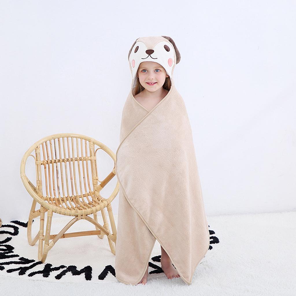 Toddler Baby Boys Girls Cute Cartoon Plush Receiving Blanket Cloak Wrap Bathrobe