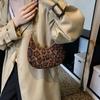 Fashionable Leopard Print Vintage Shoulder Bag In Trendy Black Red Khaki And Brown Colors For Casual Style