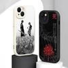 Classic Japan Anime Tokyo Ghoul Kaneki Phone Case For iPhone 16 15 14 13 12 11 Plus Pro Max Lambskin Silicone Cover Black