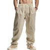 American Hot Sale Men's Loose Casual Linen Hip Hop Beach Sports Wide Leg Pants Men