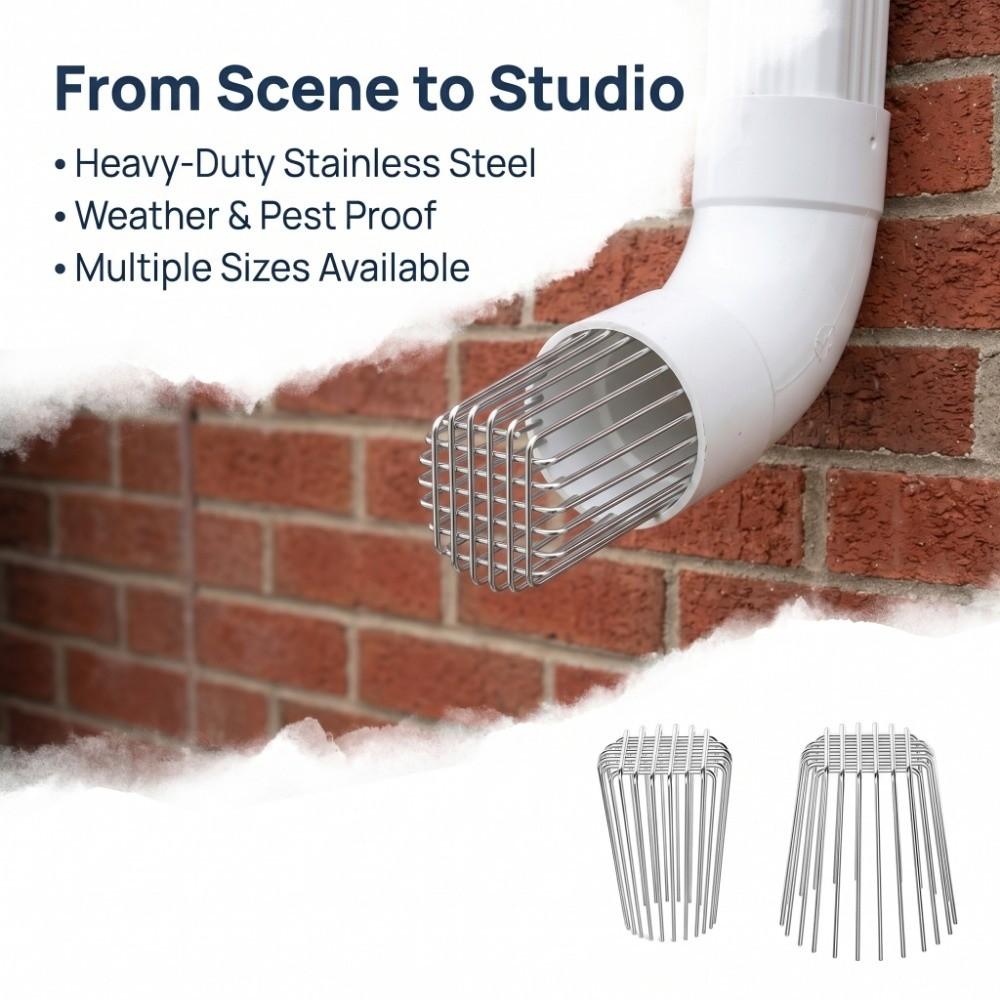 2Pcs Heavy Duty Pipe Protection Net Stainless Steel Anti-Rodent Net Cover Roof Floor Drain