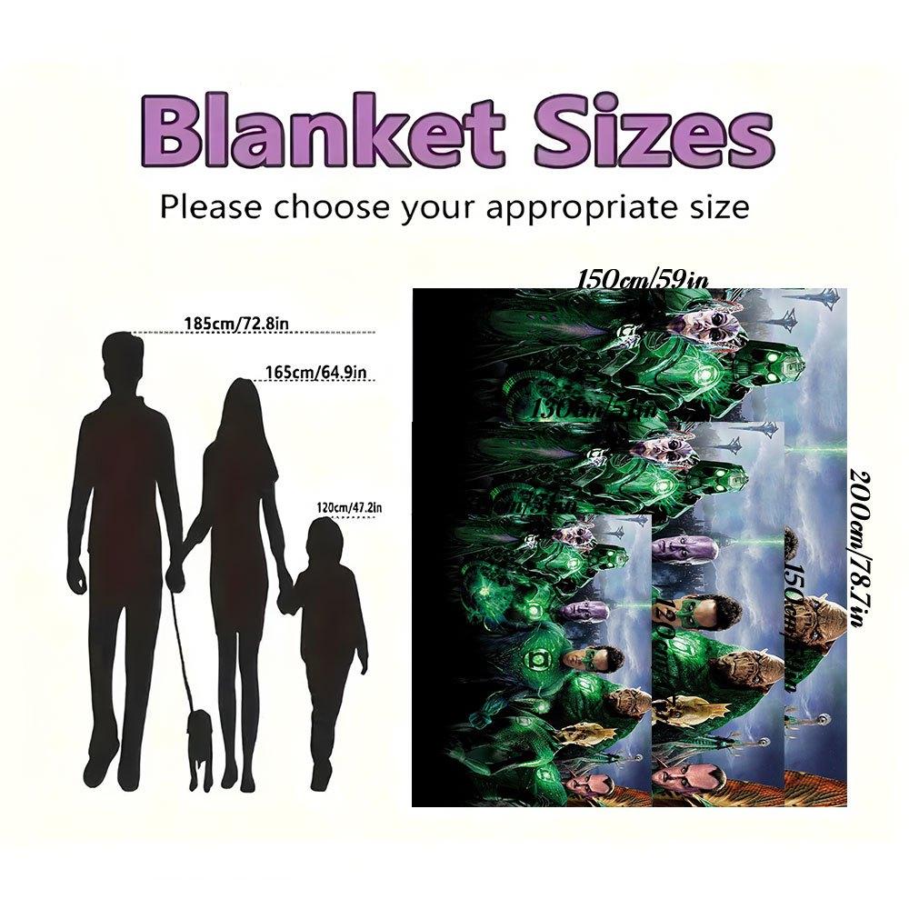 Green Lantern Corps: Guardians of the UniverseBlanket Flannel Throw Blanket for Sofa, Bed, Travel, Camping, Office, Couch, Chair