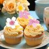 Edible Paper Flower Cake Decorations Cherry Sakura Dessert Cake Toppers Weddings Birthday Party Cake Accessories