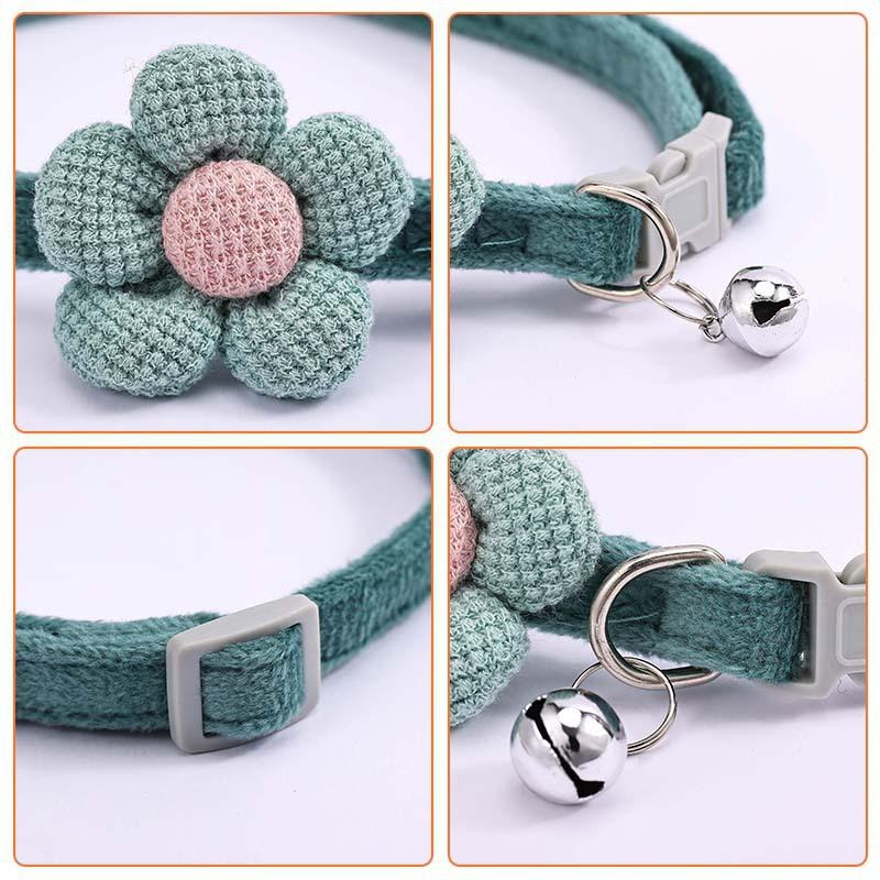1Pc Cat Collar with Cute Flower  Adjustable Buckle Cat Collar Bell Collar Cat  Small Pet Supplies  Kitten Collar  Small Dog Acce