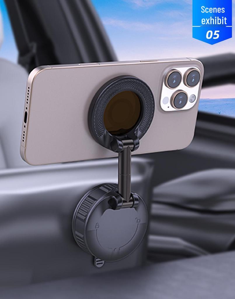 Car Center Console Magnetic Phone Holder with N52 Vacuum Suction Mount