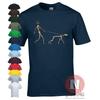 Skeleton Dog Walker T-shirt Canine Doggy Funny Urban Art Banksy Style
