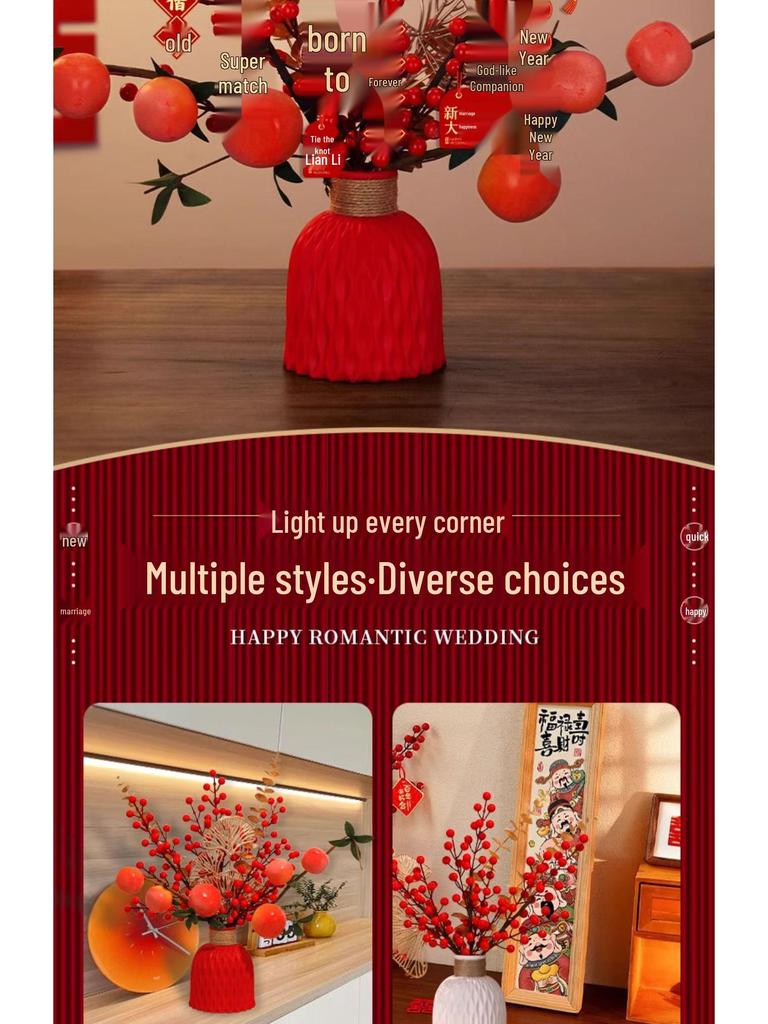 Bridal Arrangement Wedding Gift Plant Ornament for Living Room and Engagement Decorations