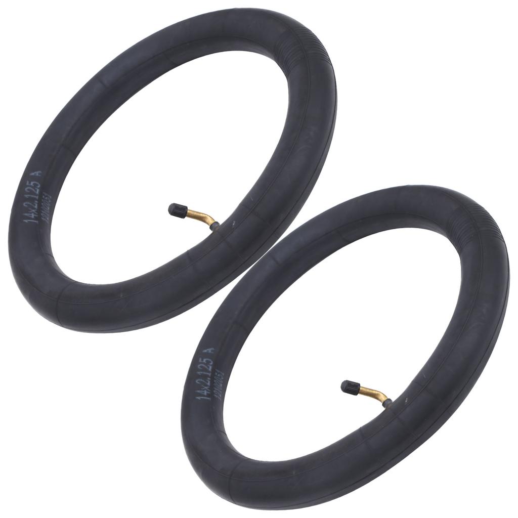 2Pcs Inner Tube Replacement Butyl Rubber Tyre W Bend Valve for Folding Bicycle Bike14x2.125in
