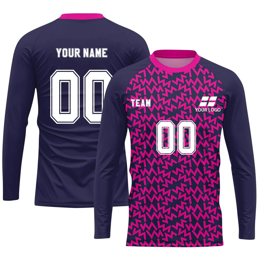 Men’s Long Sleeve Athletic Shirt, -Wicking Sports Top, Lightweight Running Jersey, Red & Navy, Quick Dry