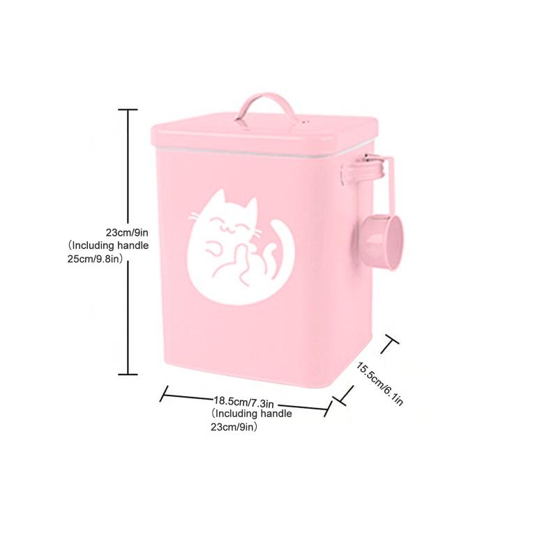 Katzenfutter Aufbewahrungseimer Hundefuttereimer Versiegelte feuchtigkeitsgeschützte Aufbewahrungsbox Metall Haustier Snack Aufbewahrungseimer