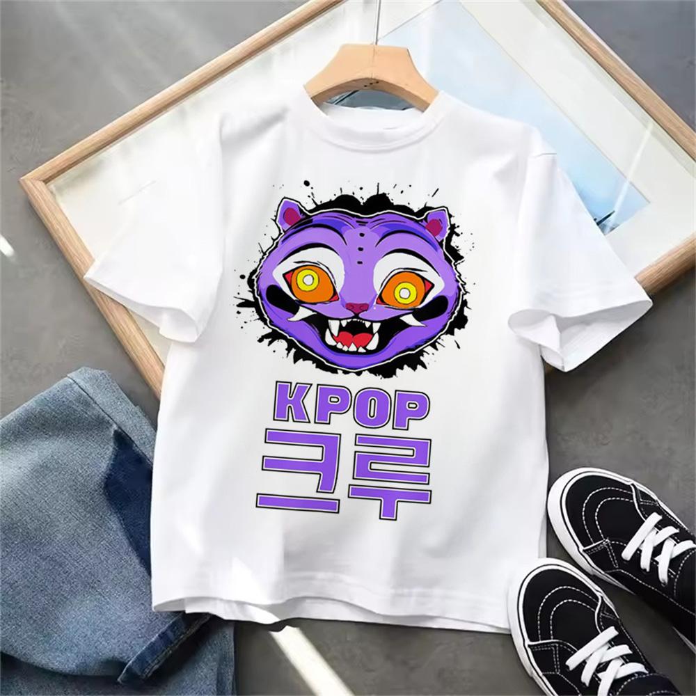 Nouveau T-shirt KPop Chasseurs de Démons Été Enfants Filles Garçons Vêtements pour Enfants T-shirt Décontracté Col Rond Manches Courtes Hauts