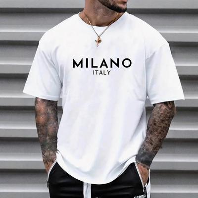 Letter Print Round Neck Short Sleeve